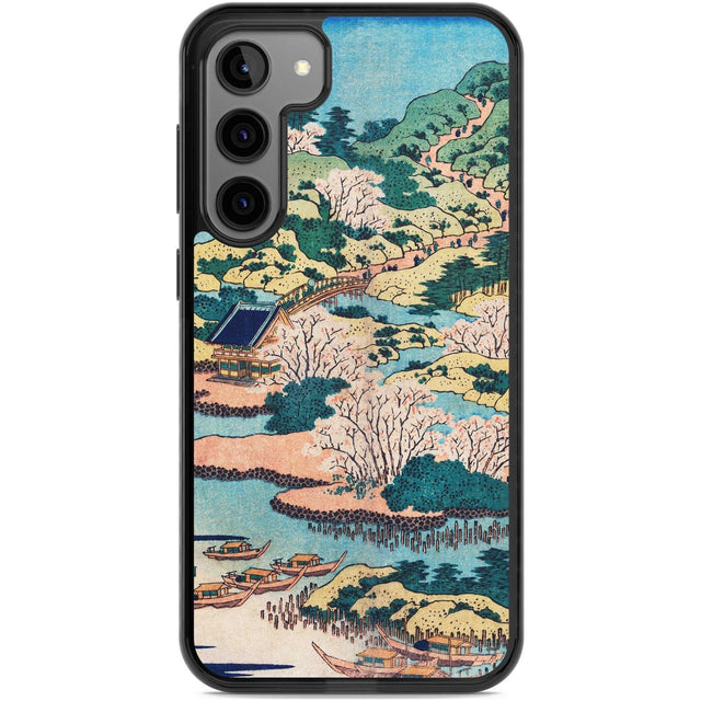 Coastal Community by Katsushika Hokusai Phone Case Samsung S22 Plus / Black Impact Case,Samsung S23 Plus / Black Impact Case Blanc Space