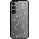 Clear Botanical Designs: Palm Leaves Phone Case Samsung S22 Plus / Black Impact Case,Samsung S23 Plus / Black Impact Case Blanc Space