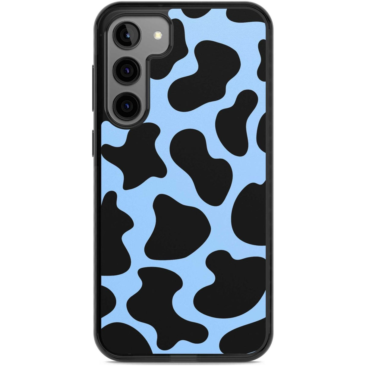 Blue and Black Cow Print Phone Case Samsung S22 Plus / Black Impact Case,Samsung S23 Plus / Black Impact Case Blanc Space