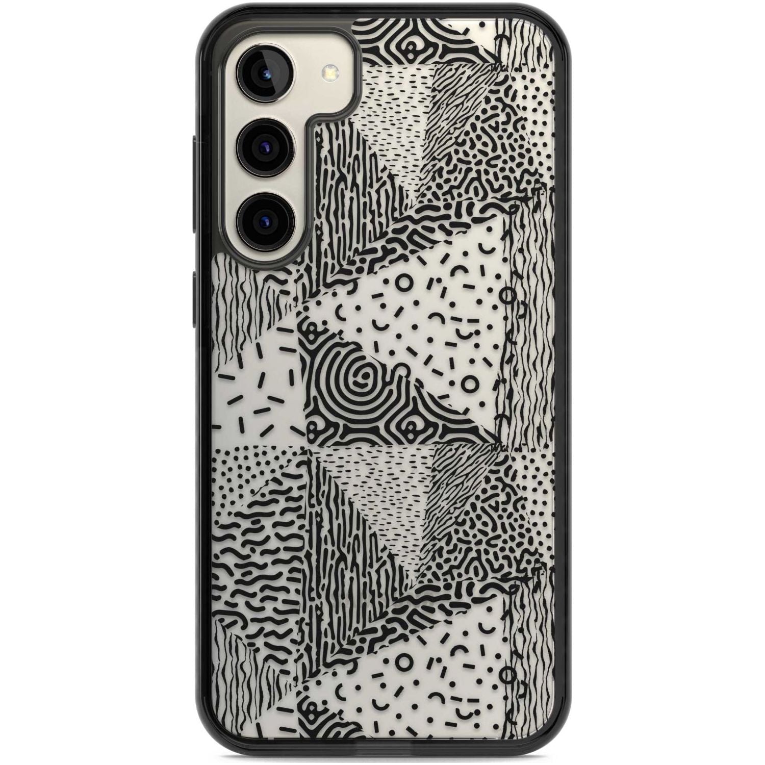 Pattern Mashup (Black) Phone Case Samsung S22 Plus / Black Impact Case,Samsung S23 Plus / Black Impact Case Blanc Space
