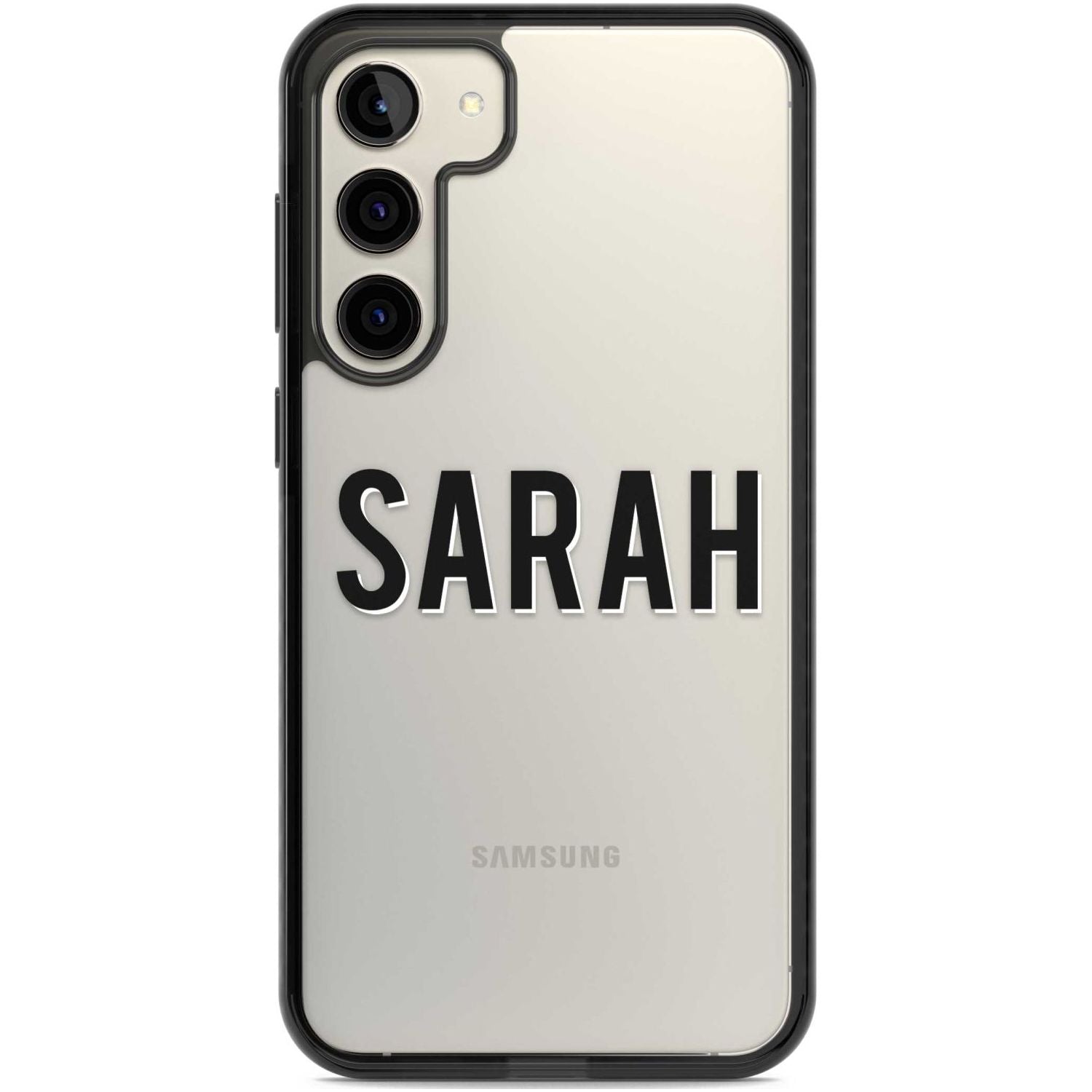 Personalised Clear Text  1A Custom Phone Case Samsung S22 Plus / Black Impact Case,Samsung S23 Plus / Black Impact Case Blanc Space