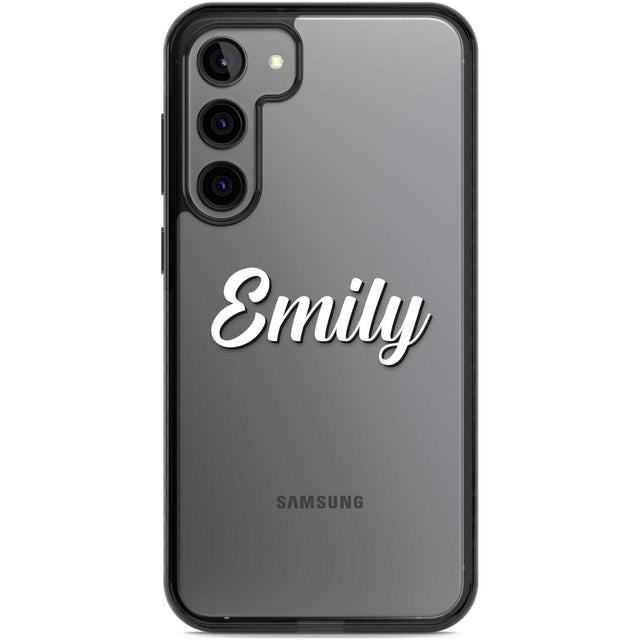 Personalised Clear Text  1B Custom Phone Case Samsung S22 Plus / Black Impact Case,Samsung S23 Plus / Black Impact Case Blanc Space