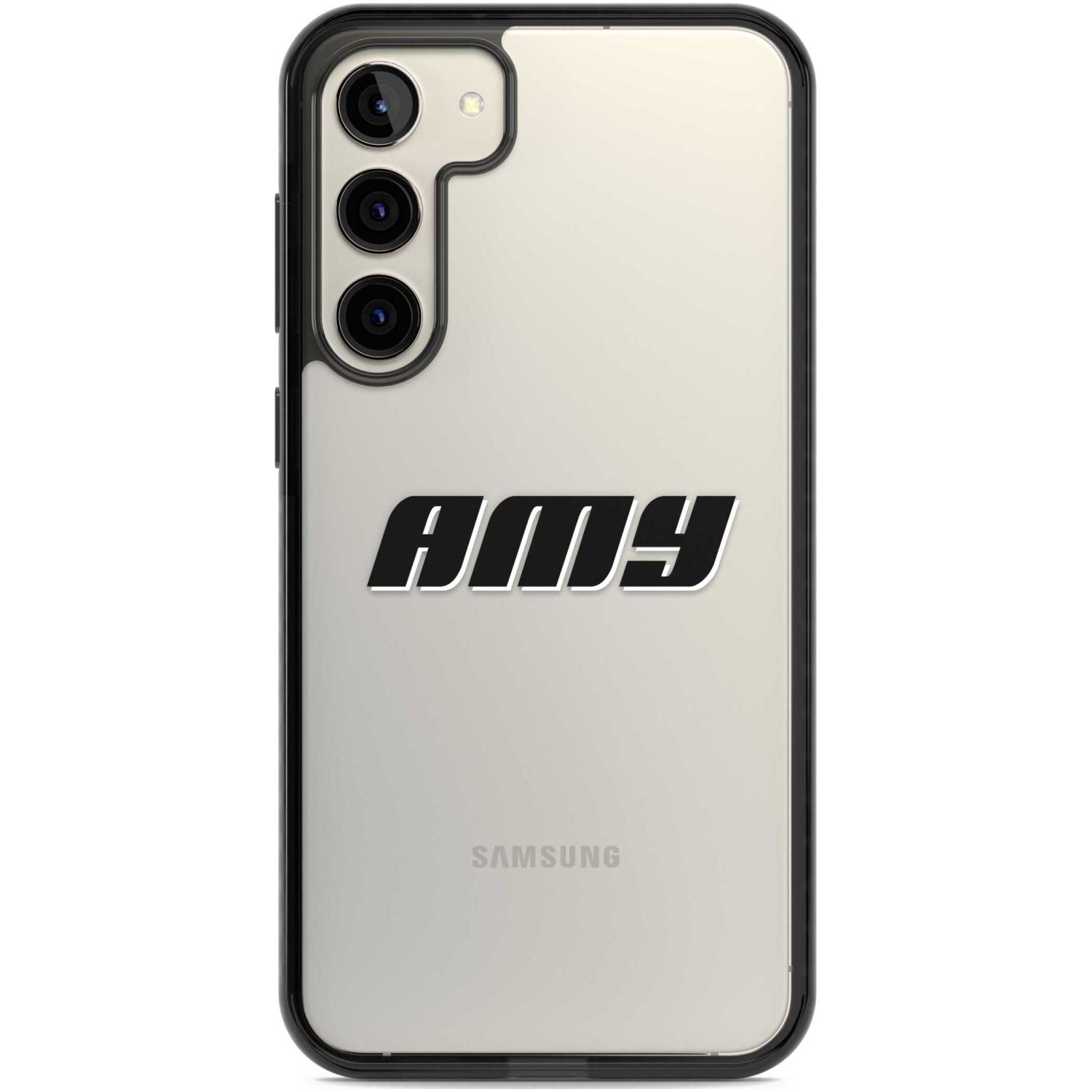 Personalised Clear Text  1C Custom Phone Case Samsung S22 Plus / Black Impact Case,Samsung S23 Plus / Black Impact Case Blanc Space