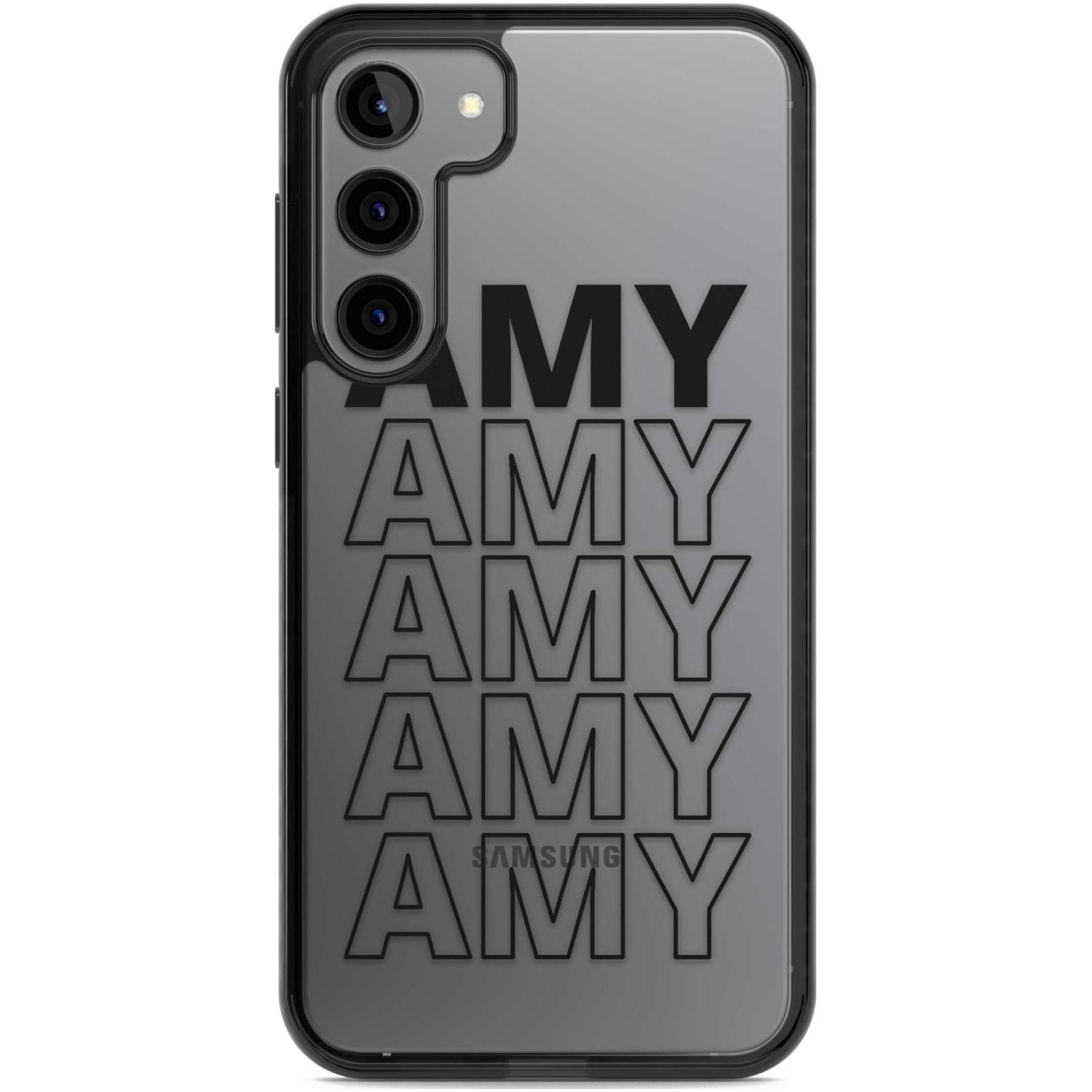 Personalised Clear Text  5A Custom Phone Case Samsung S22 Plus / Black Impact Case,Samsung S23 Plus / Black Impact Case Blanc Space