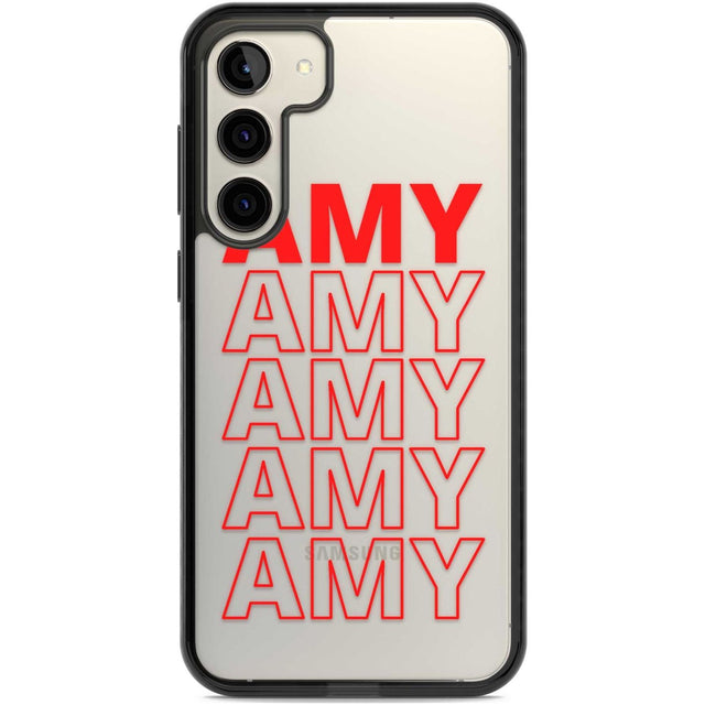 Personalised Clear Text  5B Custom Phone Case Samsung S22 Plus / Black Impact Case,Samsung S23 Plus / Black Impact Case Blanc Space