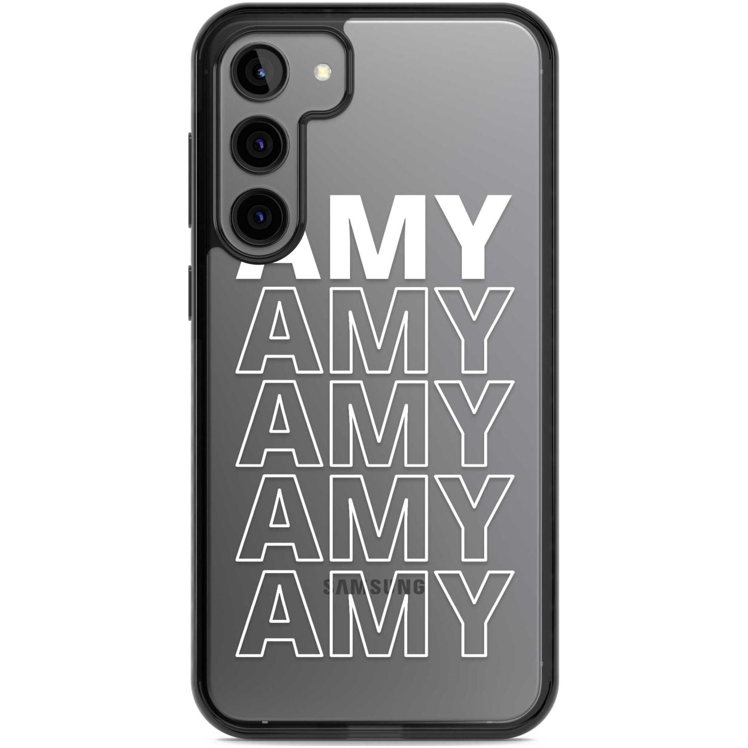 Personalised Clear Text  5C Custom Phone Case Samsung S22 Plus / Black Impact Case,Samsung S23 Plus / Black Impact Case Blanc Space
