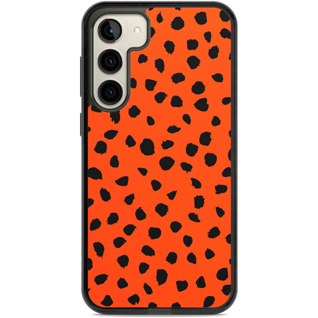 Black & Bright Red Dalmatian Polka Dot Spots Phone Case Samsung S22 Plus / Black Impact Case,Samsung S23 Plus / Black Impact Case Blanc Space
