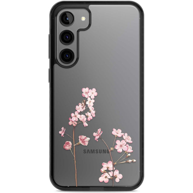 Blossom Flower Phone Case Samsung S22 Plus / Black Impact Case,Samsung S23 Plus / Black Impact Case Blanc Space