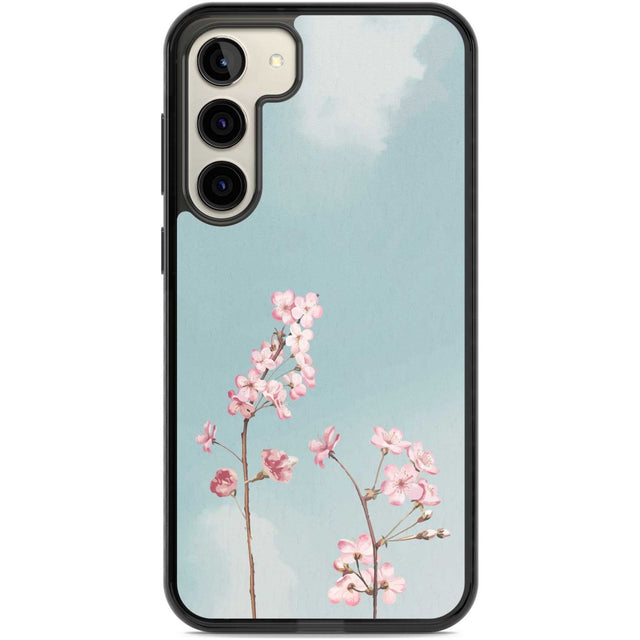 Blossom Flower Sky Phone Case Samsung S22 Plus / Black Impact Case,Samsung S23 Plus / Black Impact Case Blanc Space