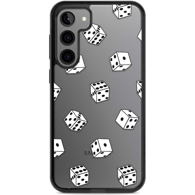 Clear Dice Pattern Phone Case Samsung S22 Plus / Black Impact Case,Samsung S23 Plus / Black Impact Case Blanc Space