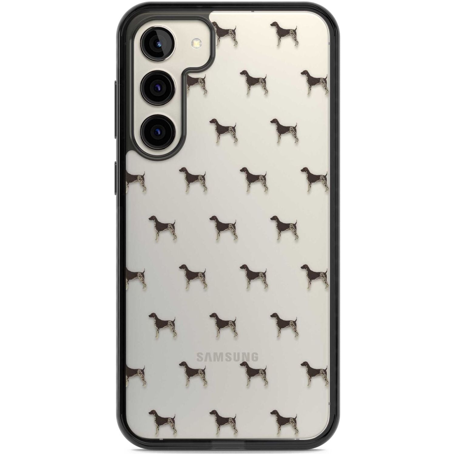 German Shorthaired Pointer Dog Pattern Clear Phone Case Samsung S22 Plus / Black Impact Case,Samsung S23 Plus / Black Impact Case Blanc Space