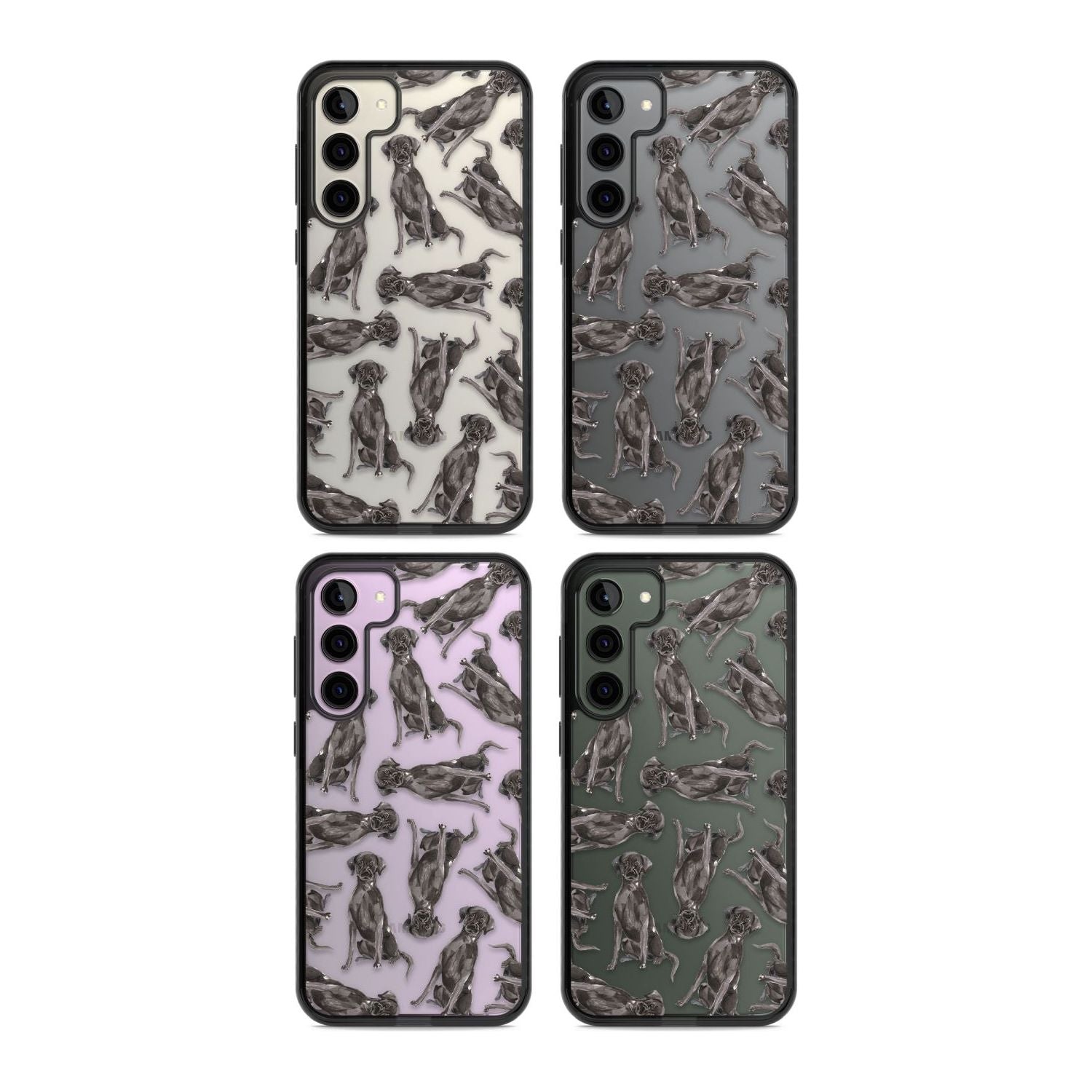 Black Labrador Watercolour Dog Pattern