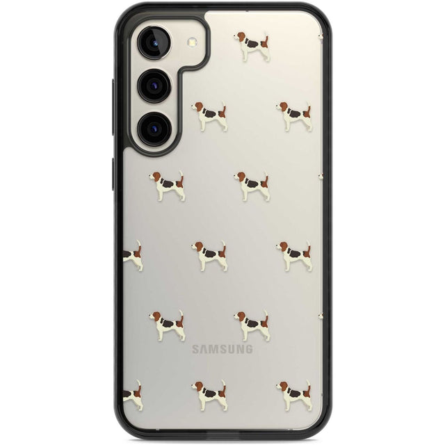 Beagle Dog Pattern Clear Phone Case Samsung S22 Plus / Black Impact Case,Samsung S23 Plus / Black Impact Case Blanc Space