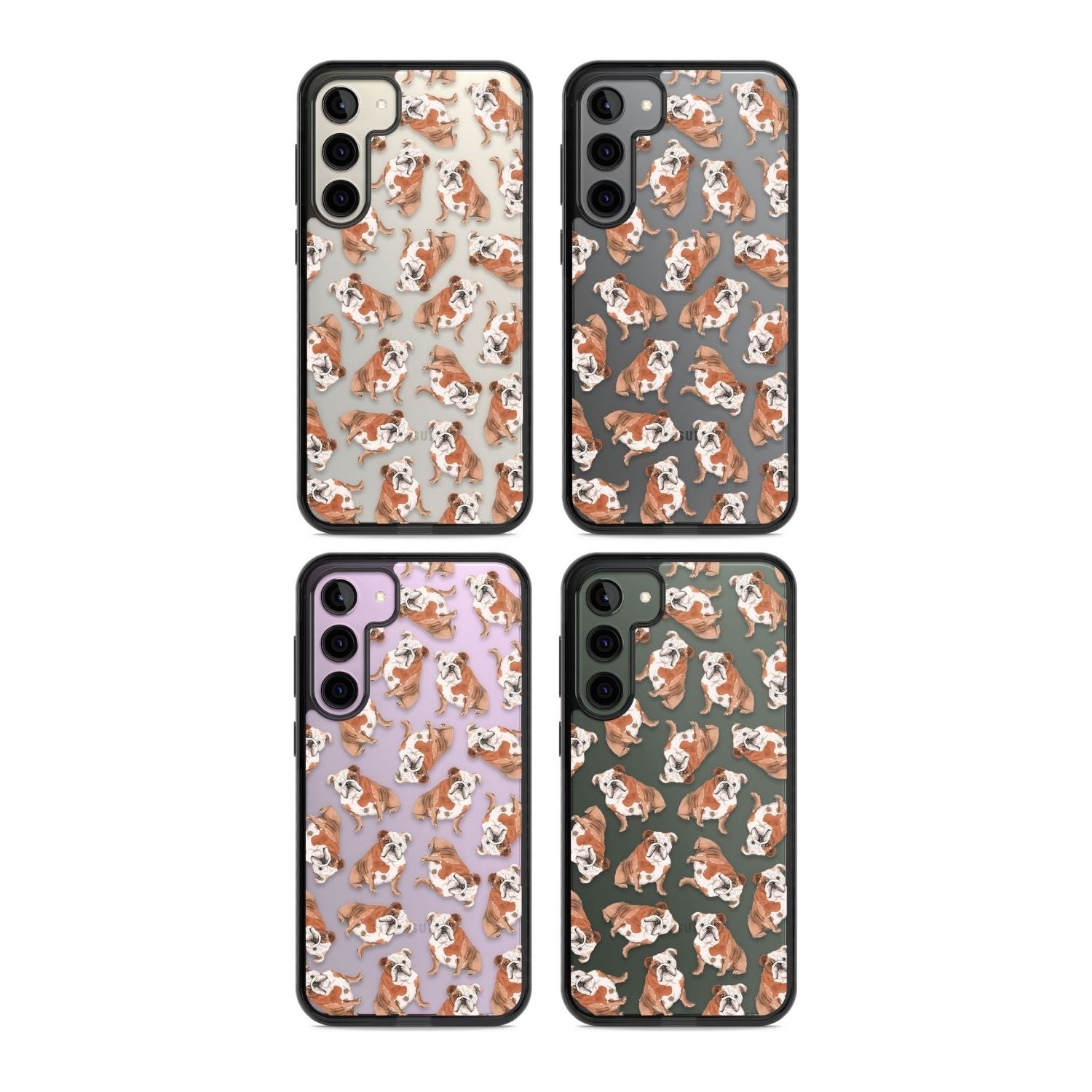English Bulldog Watercolour Dog Pattern