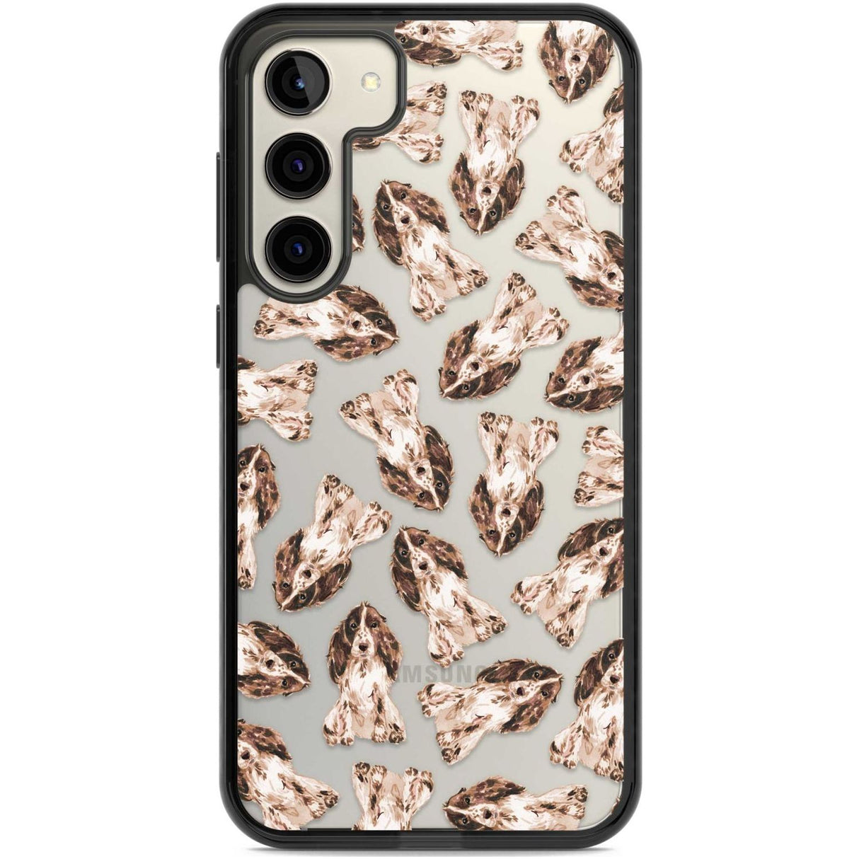 Cocker Spaniel (Brown) Watercolour Dog Pattern Phone Case Samsung S22 Plus / Black Impact Case,Samsung S23 Plus / Black Impact Case Blanc Space