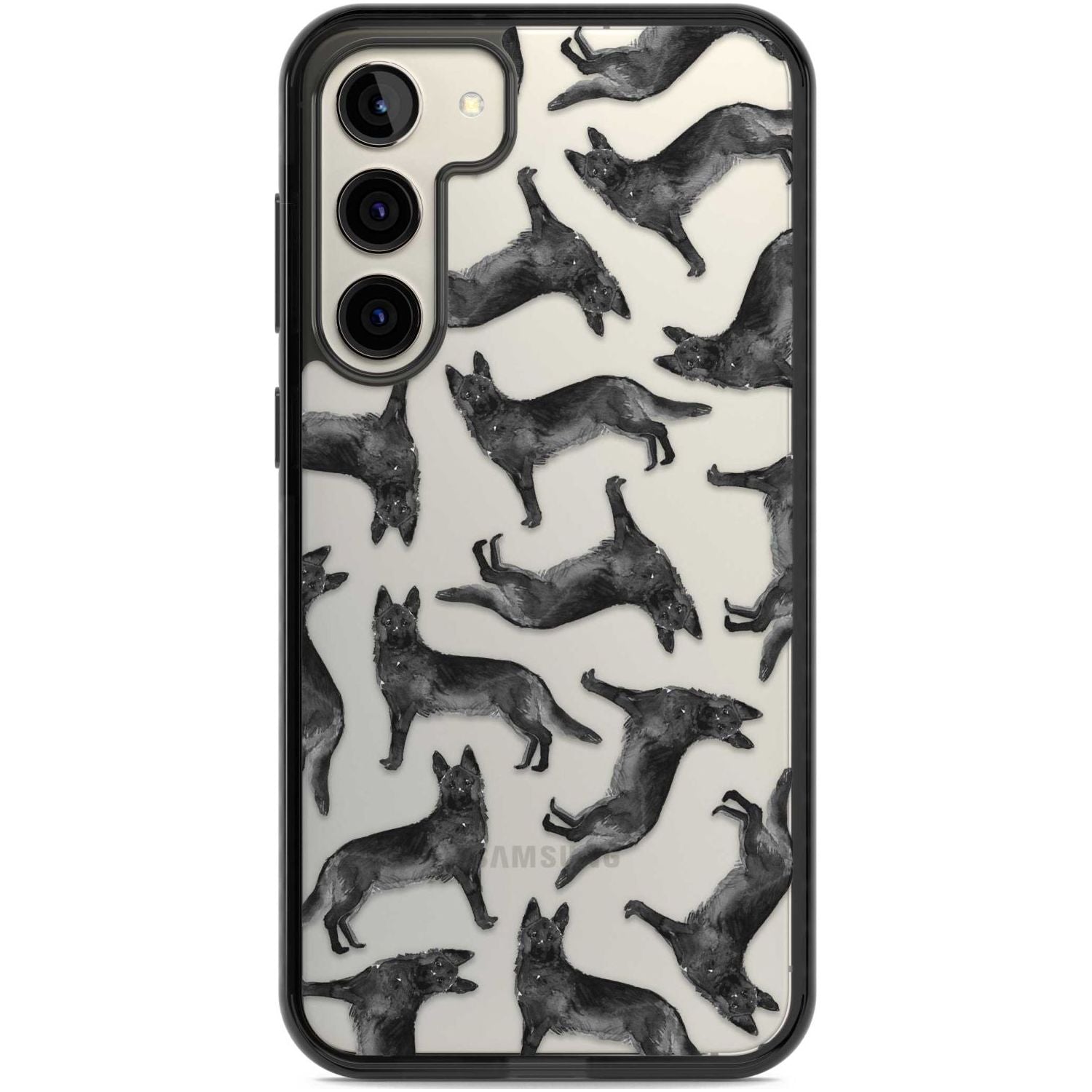 German Shepherd (Black) Watercolour Dog Pattern