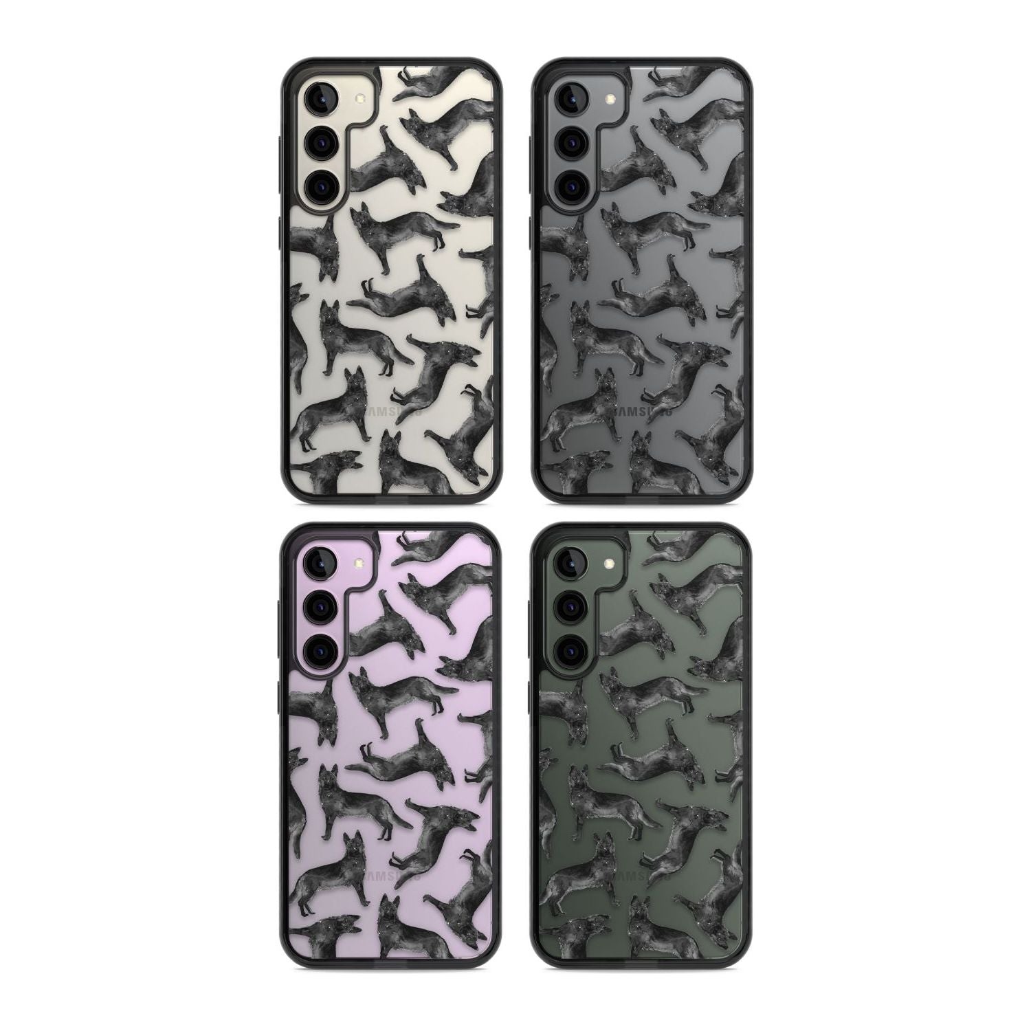 German Shepherd (Black) Watercolour Dog Pattern
