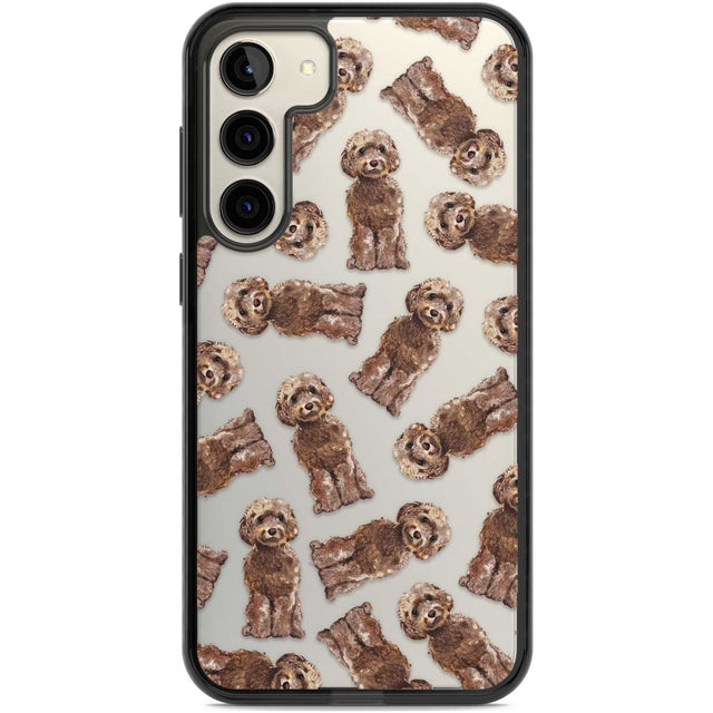 Cockapoo (Brown) Watercolour Dog Pattern Phone Case Samsung S22 Plus / Black Impact Case,Samsung S23 Plus / Black Impact Case Blanc Space