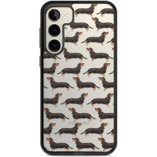 Dachshund (Black & Tan) Watercolour Dog Pattern Phone Case Samsung S22 Plus / Black Impact Case,Samsung S23 Plus / Black Impact Case Blanc Space