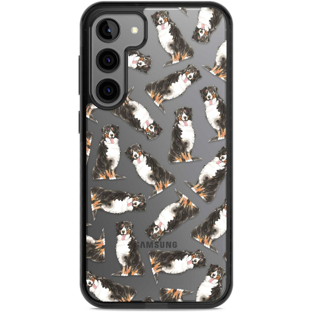 Bernese Mountain Dog Watercolour Dog Pattern Phone Case Samsung S22 Plus / Black Impact Case,Samsung S23 Plus / Black Impact Case Blanc Space