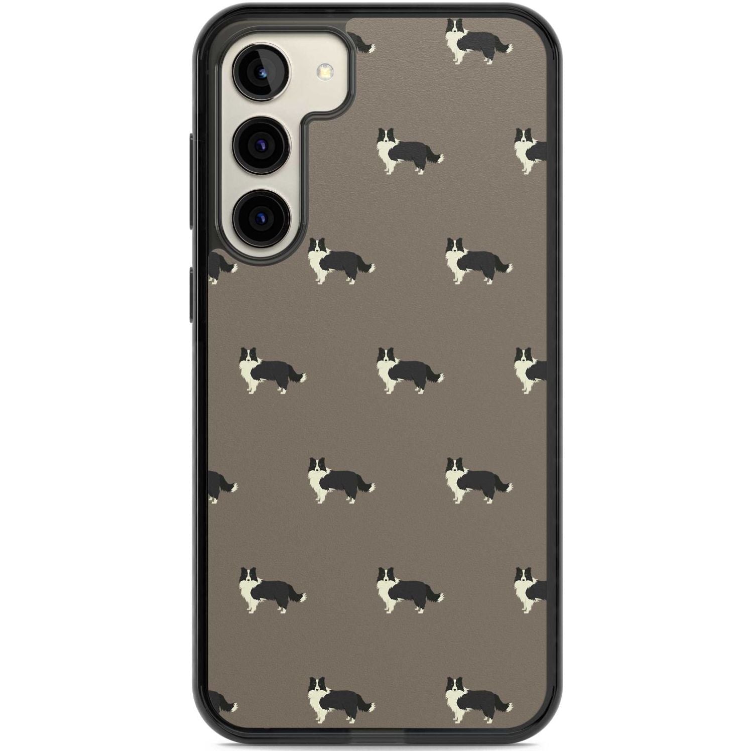 Border Collie Dog Pattern Phone Case Samsung S22 Plus / Black Impact Case,Samsung S23 Plus / Black Impact Case Blanc Space
