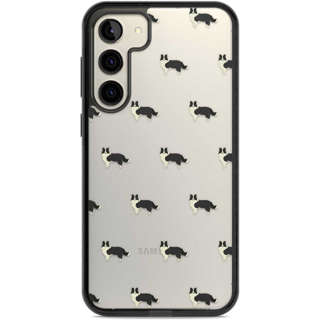 Border Collie Dog Pattern Clear Phone Case Samsung S22 Plus / Black Impact Case,Samsung S23 Plus / Black Impact Case Blanc Space