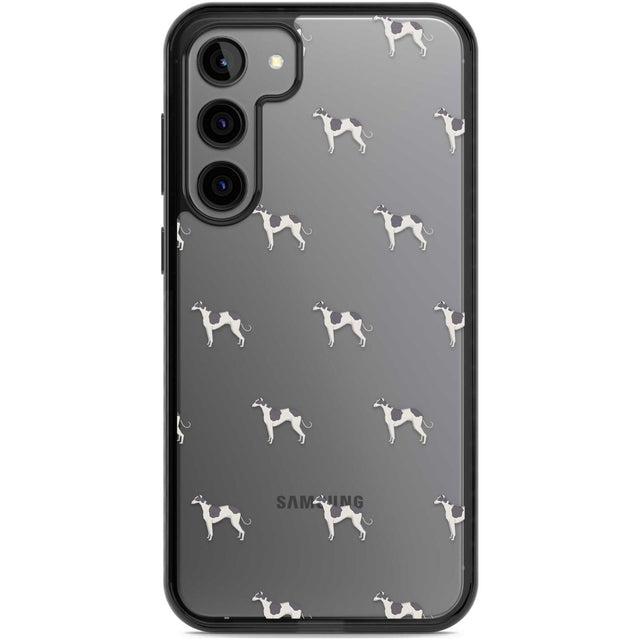 Greyhound Dog Pattern Clear Phone Case Samsung S22 Plus / Black Impact Case,Samsung S23 Plus / Black Impact Case Blanc Space
