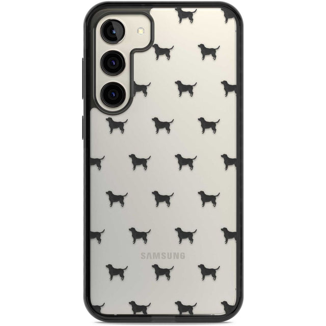 Black Labrador Dog Pattern Clear Phone Case Samsung S22 Plus / Black Impact Case,Samsung S23 Plus / Black Impact Case Blanc Space