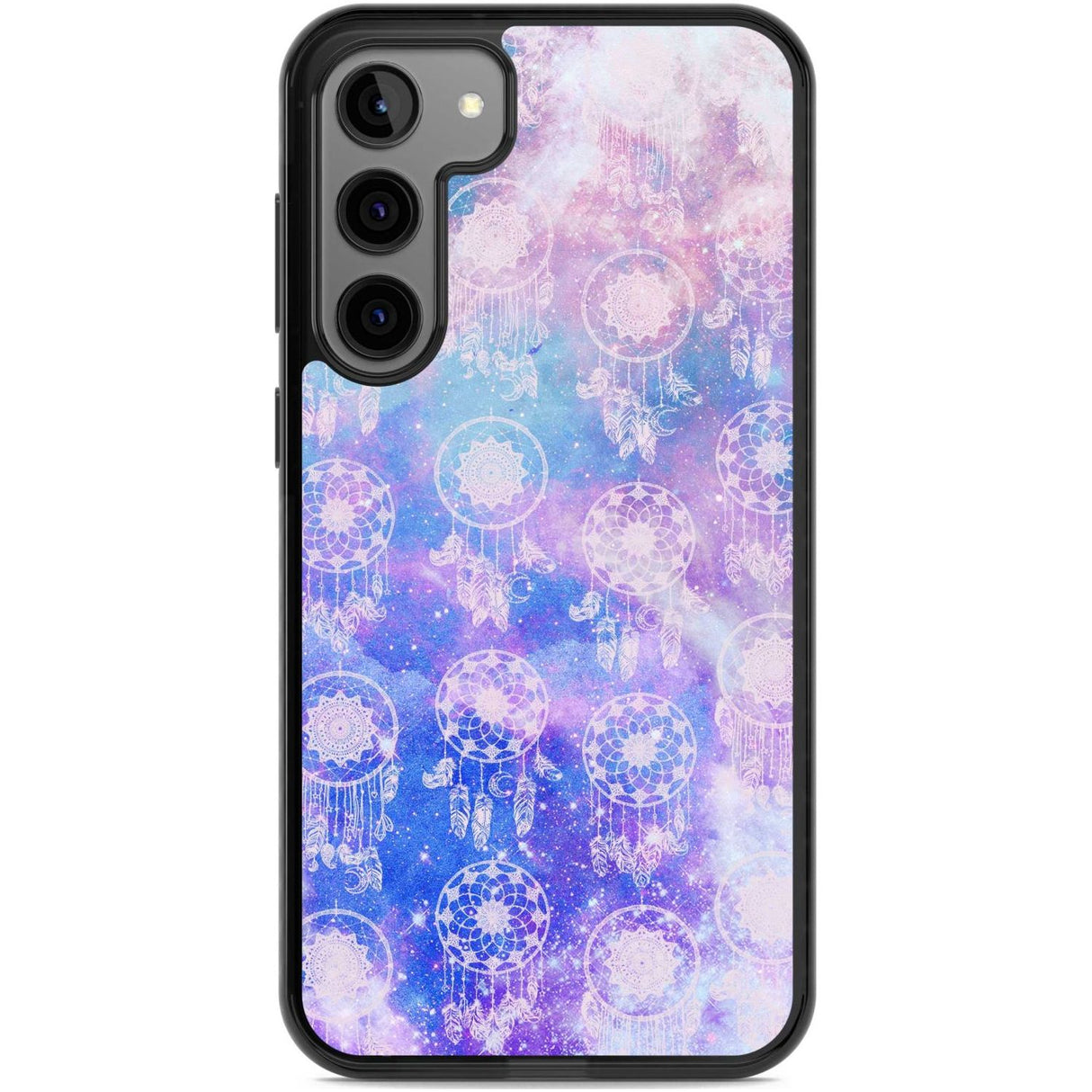 Dreamcatcher Pattern Galaxy Print Tie Dye Phone Case Samsung S22 Plus / Black Impact Case,Samsung S23 Plus / Black Impact Case Blanc Space