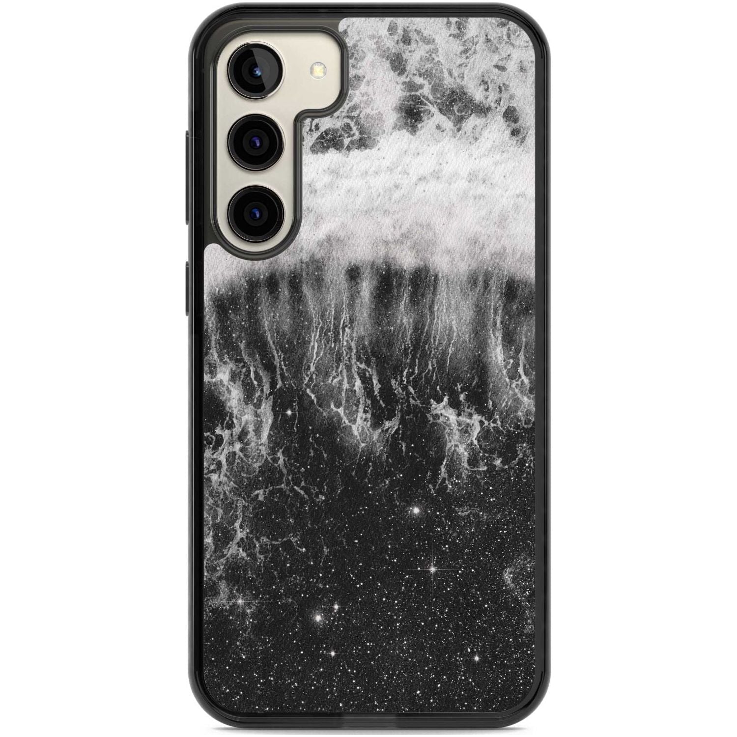 Ocean Wave Galaxy Print Phone Case Samsung S22 Plus / Black Impact Case,Samsung S23 Plus / Black Impact Case Blanc Space