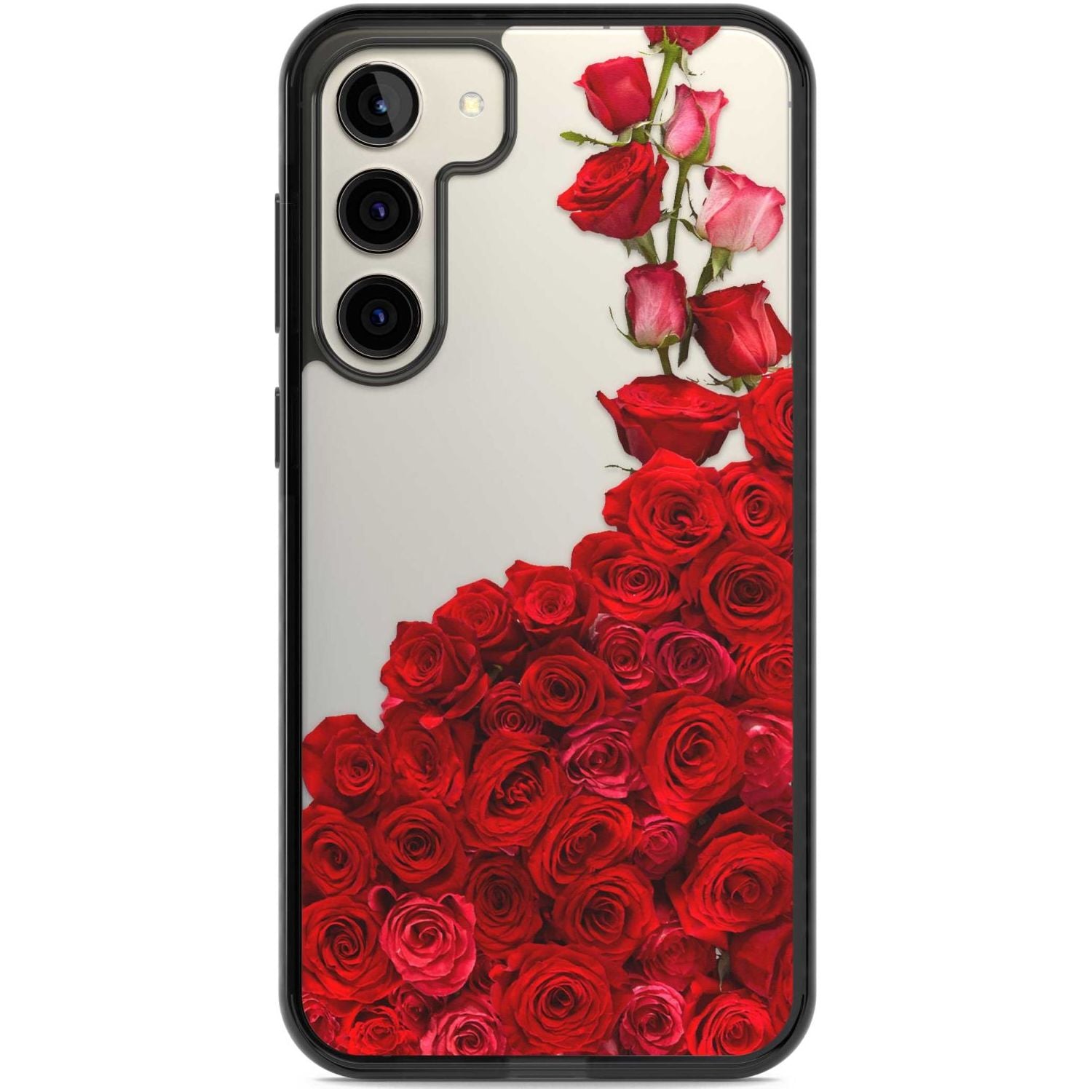 Floral Roses Phone Case Samsung S22 Plus / Black Impact Case,Samsung S23 Plus / Black Impact Case Blanc Space