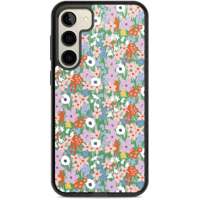 Jazzy Floral Mix: Transparent Phone Case Samsung S22 Plus / Black Impact Case,Samsung S23 Plus / Black Impact Case Blanc Space