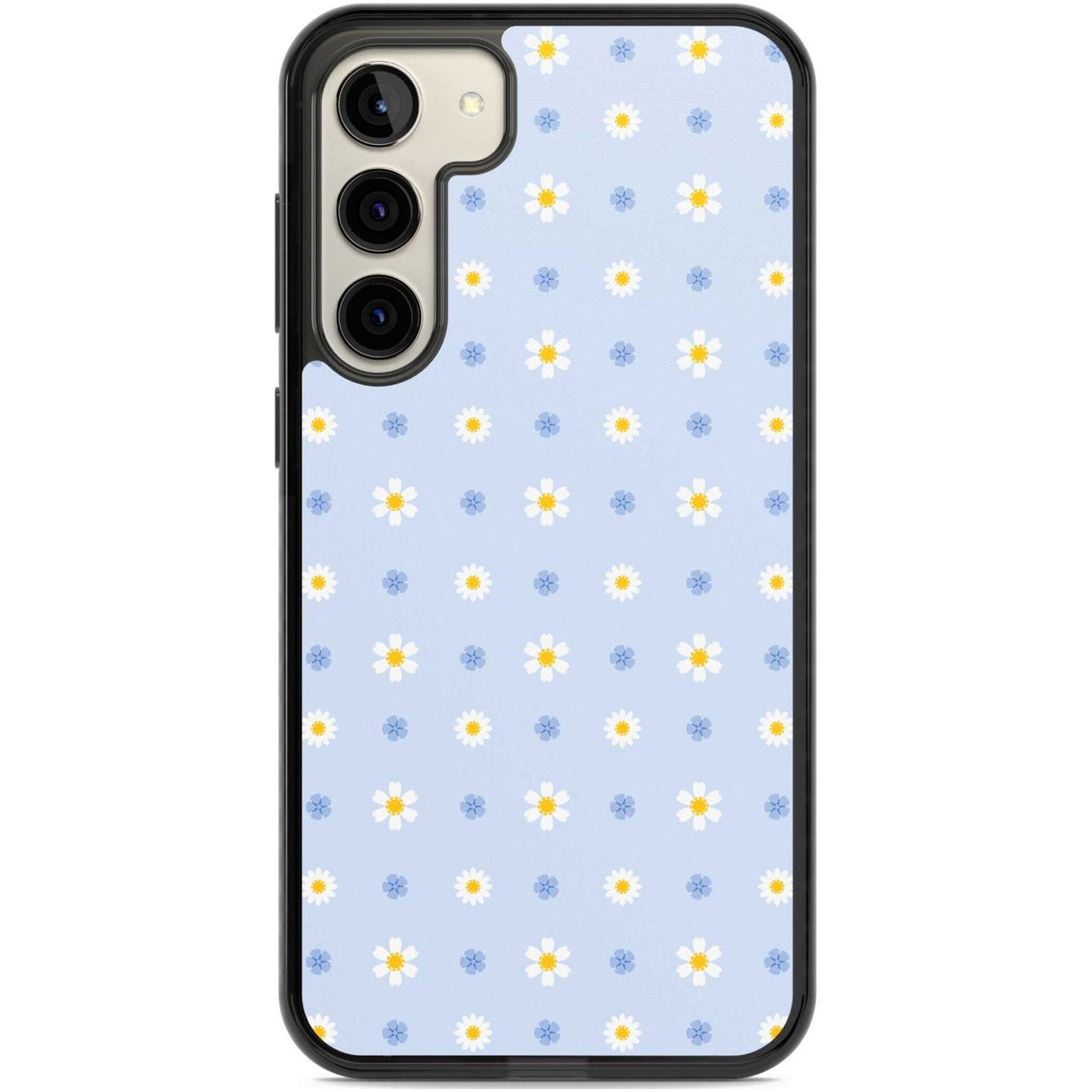 Pale Blue Daisies Phone Case Samsung S22 Plus / Black Impact Case,Samsung S23 Plus / Black Impact Case Blanc Space