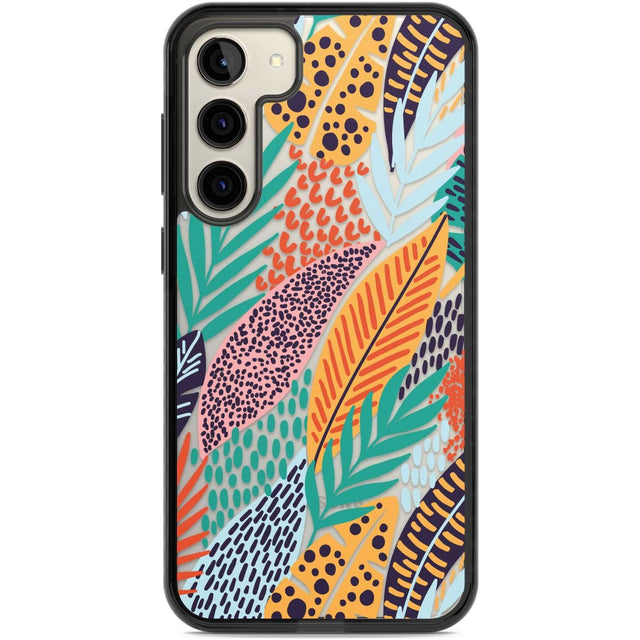 Colourful Leaves Mixture Phone Case Samsung S22 Plus / Black Impact Case,Samsung S23 Plus / Black Impact Case Blanc Space