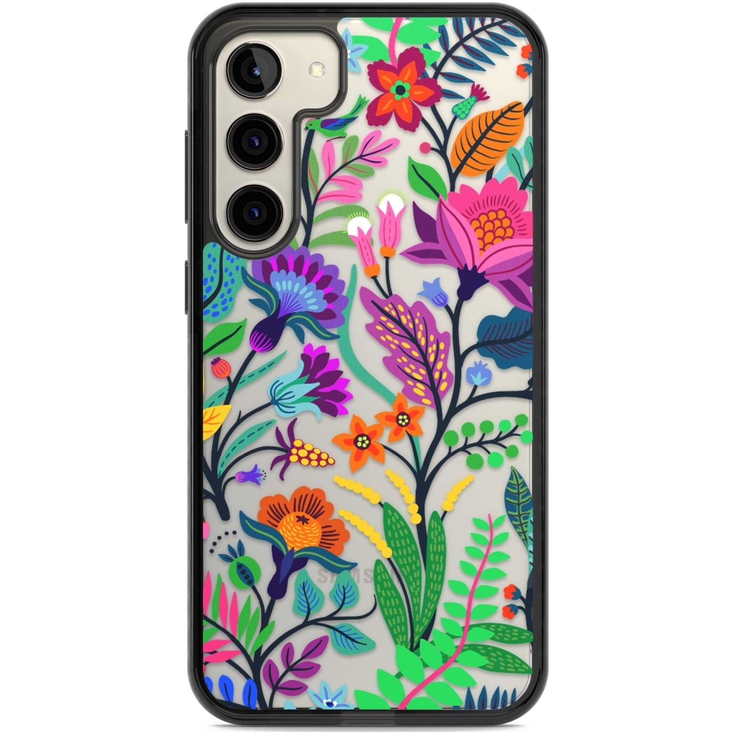 Floral Vibe Phone Case Samsung S22 Plus / Black Impact Case,Samsung S23 Plus / Black Impact Case Blanc Space
