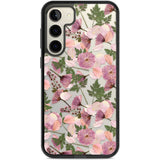 Leafy Floral Pattern Transparent Design Phone Case Samsung S22 Plus / Black Impact Case,Samsung S23 Plus / Black Impact Case Blanc Space