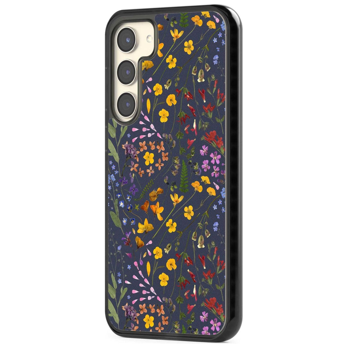 Wildflower & Leaves Cluster Design - Navy