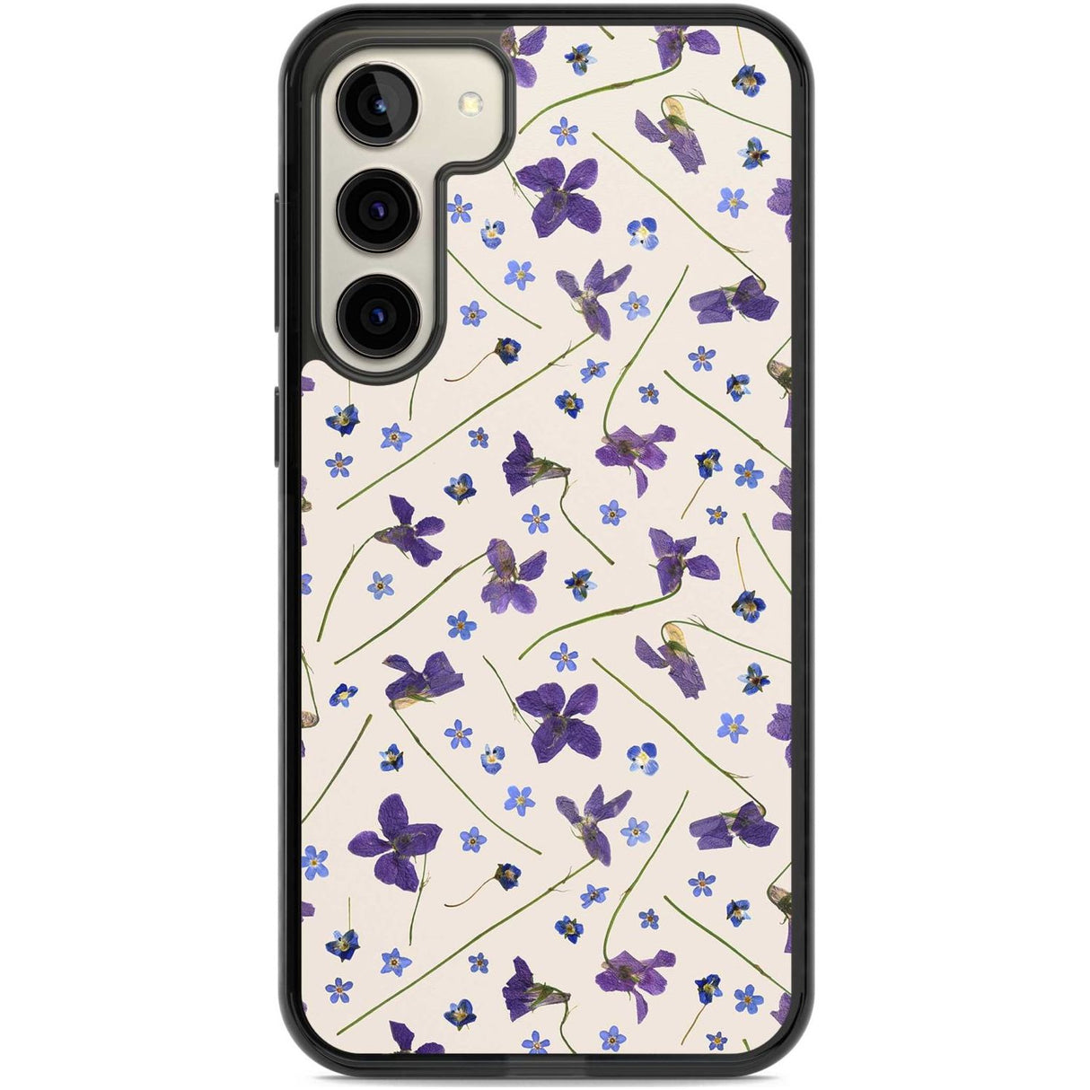 Violet Floral Pattern Design - Cream