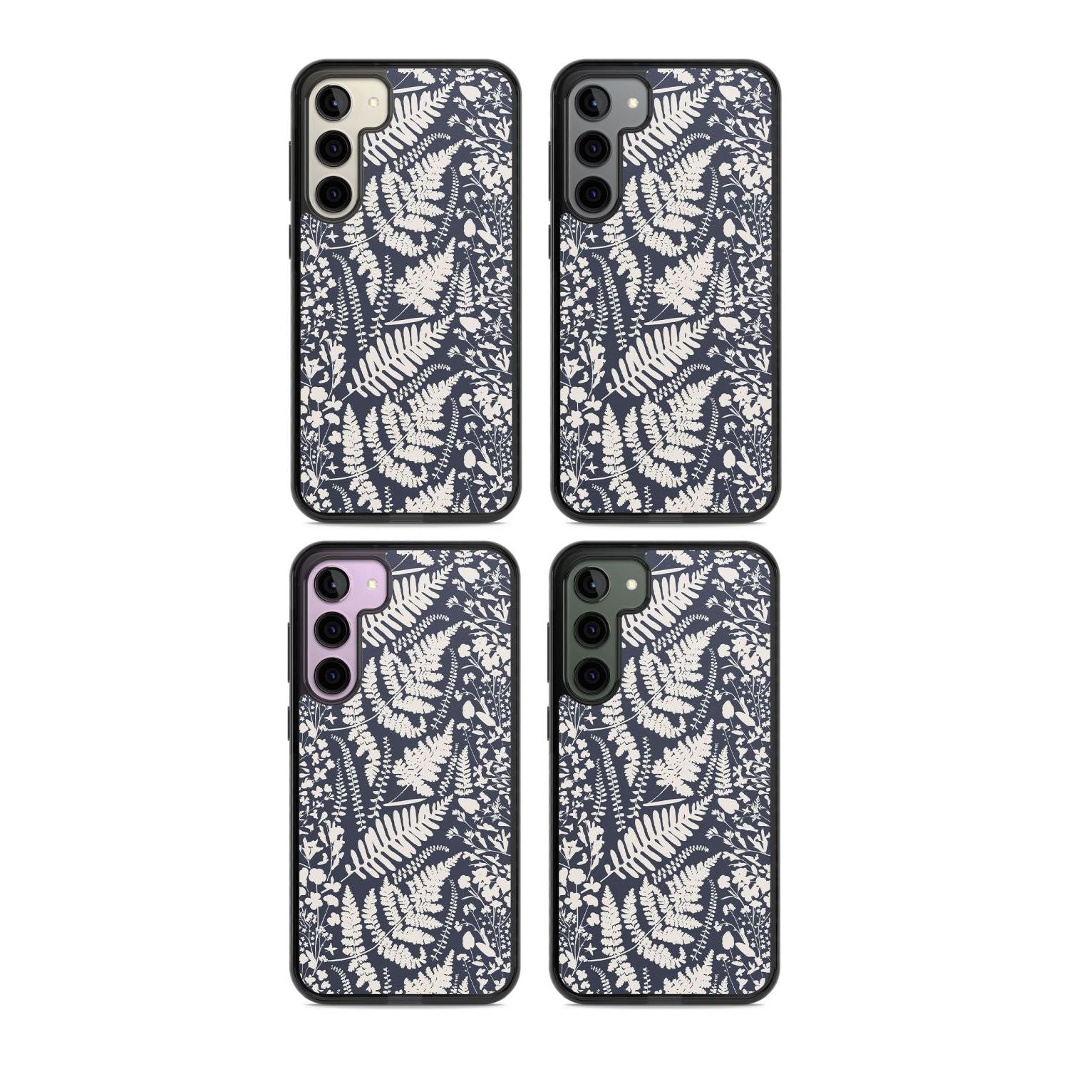 Wildflowers & Ferns On Navy