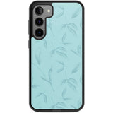 Blue Leaves Vintage Botanical Phone Case Samsung S22 Plus / Black Impact Case,Samsung S23 Plus / Black Impact Case Blanc Space