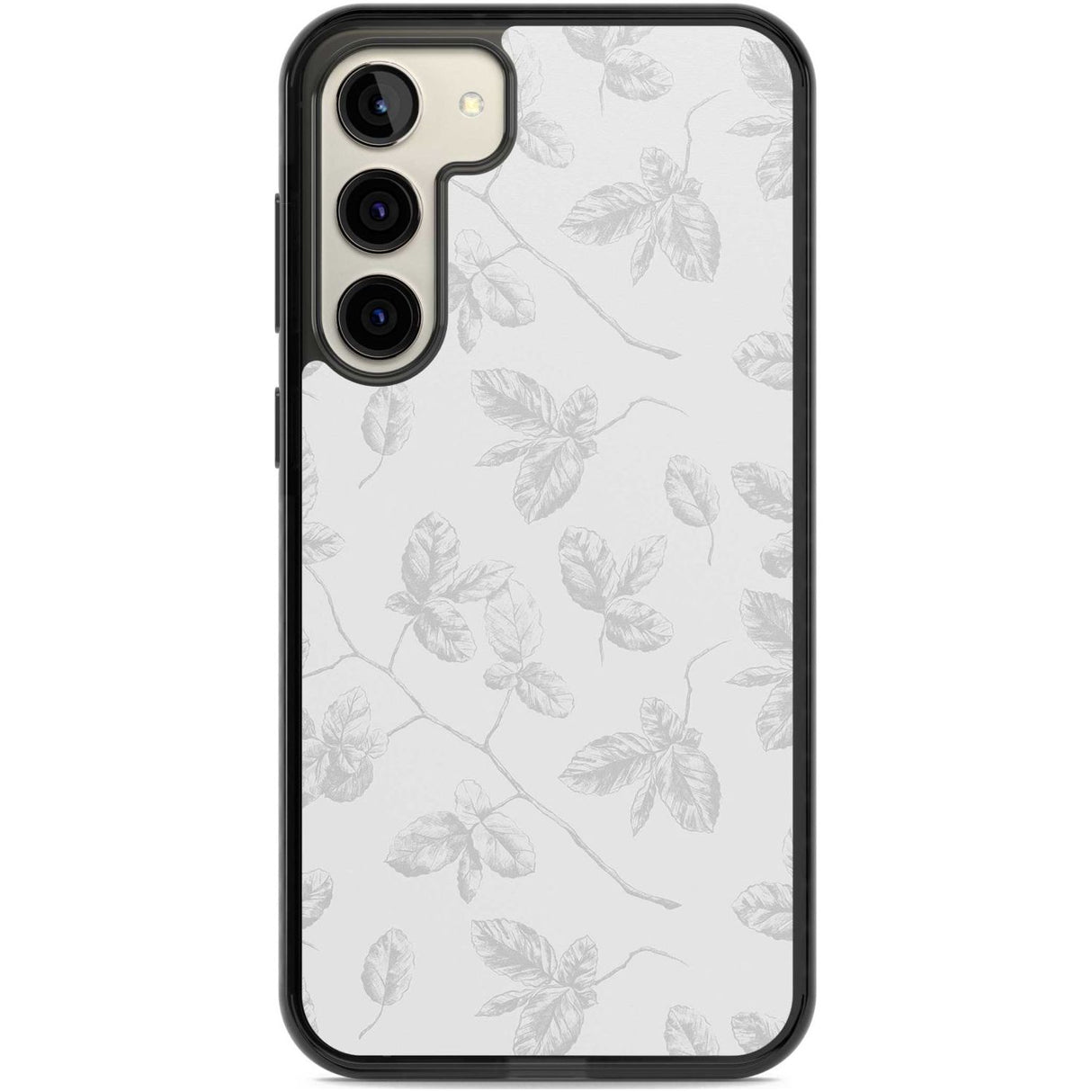 Grey Branches Vintage Botanical Phone Case Samsung S22 Plus / Black Impact Case,Samsung S23 Plus / Black Impact Case Blanc Space