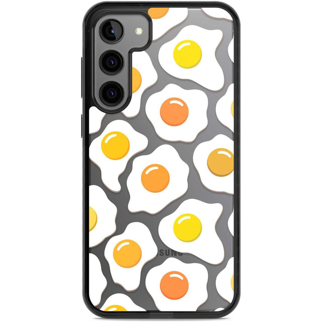 Fried Egg Pattern Phone Case Samsung S22 Plus / Black Impact Case,Samsung S23 Plus / Black Impact Case Blanc Space