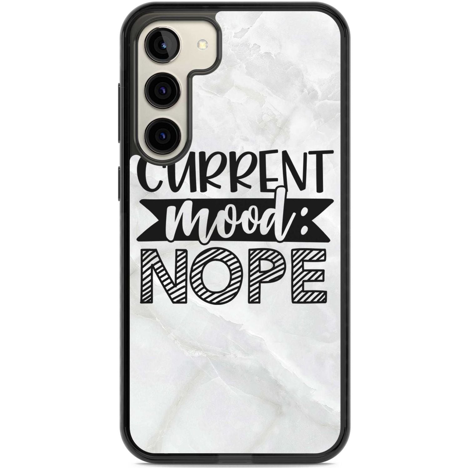 Current Mood NOPE Phone Case Samsung S22 Plus / Black Impact Case,Samsung S23 Plus / Black Impact Case Blanc Space