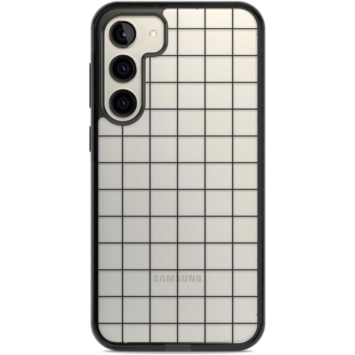 Simplistic Large Grid Pattern Black (Transparent)