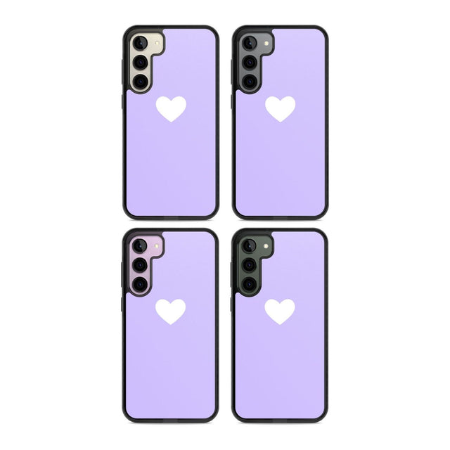 Single Heart White & Pale Purple