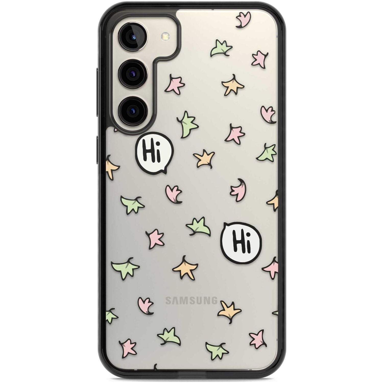 Heartstopper Leaves Pattern Phone Case Samsung S22 Plus / Black Impact Case,Samsung S23 Plus / Black Impact Case Blanc Space