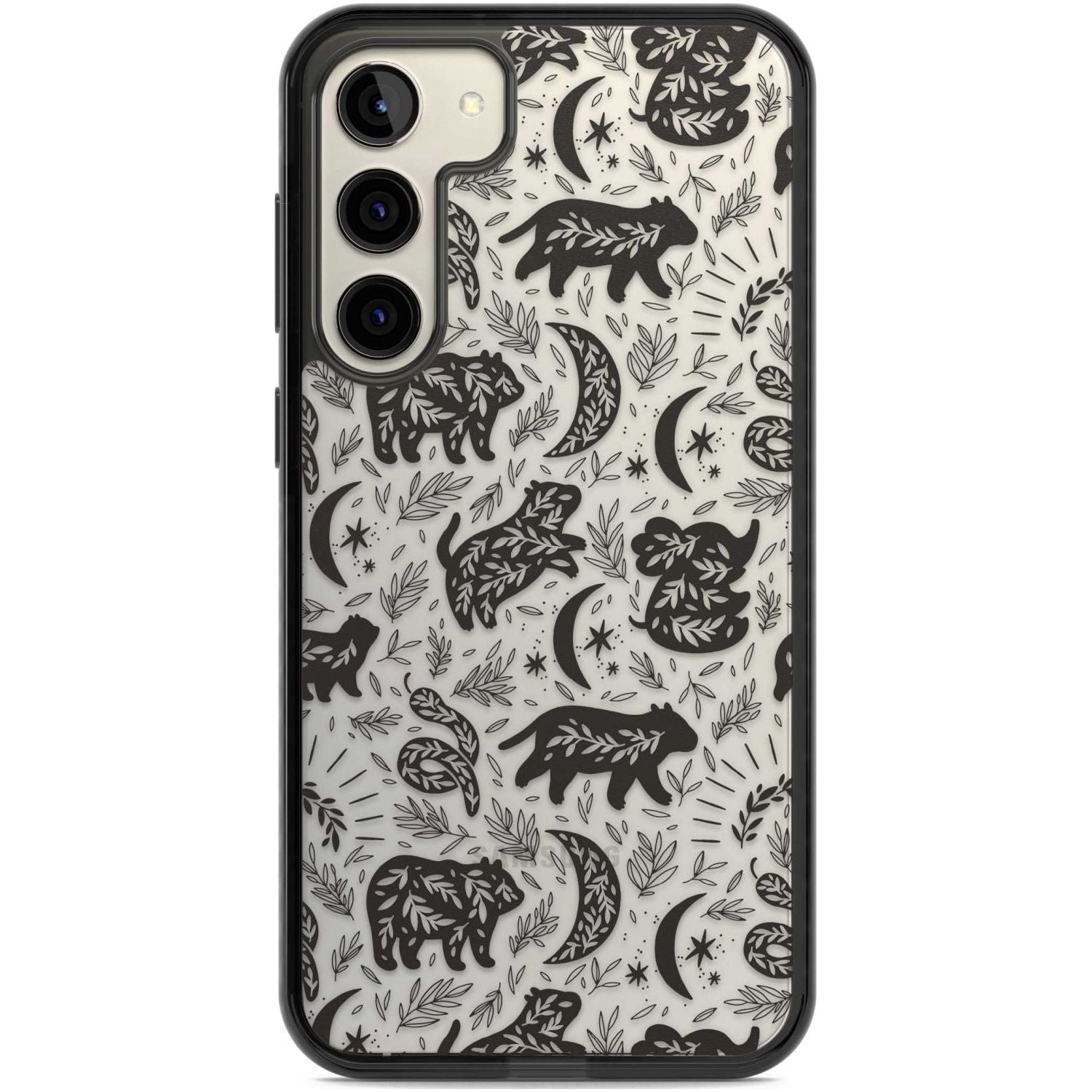 Leafy Bears Phone Case Samsung S22 Plus / Black Impact Case,Samsung S23 Plus / Black Impact Case Blanc Space