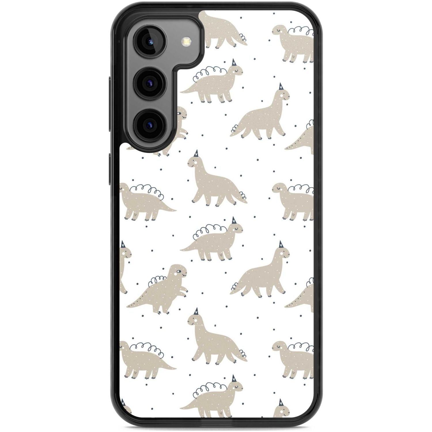 Adorable Dinosaurs Pattern Phone Case Samsung S22 Plus / Black Impact Case,Samsung S23 Plus / Black Impact Case Blanc Space