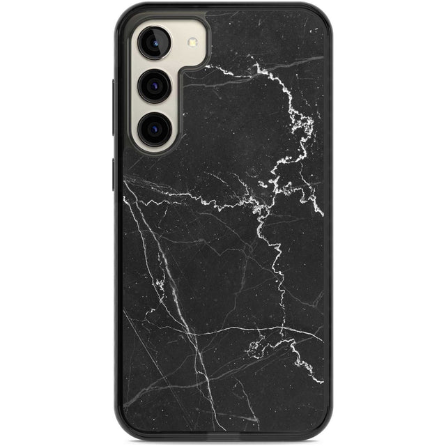 Bold Black Marble with White Texture Phone Case Samsung S22 Plus / Black Impact Case,Samsung S23 Plus / Black Impact Case Blanc Space
