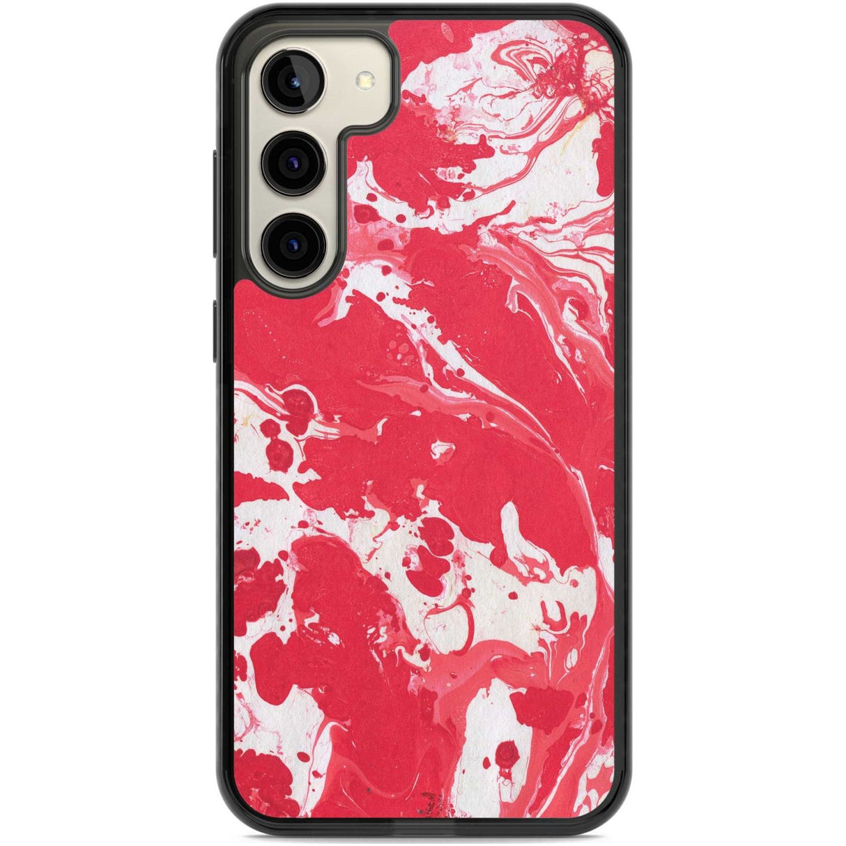 Red & White - Marbled Paper